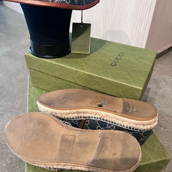 Gucci Denim Espadrilles & Hat Size 9/39 & L/XL Hat - Picture 6 of 7